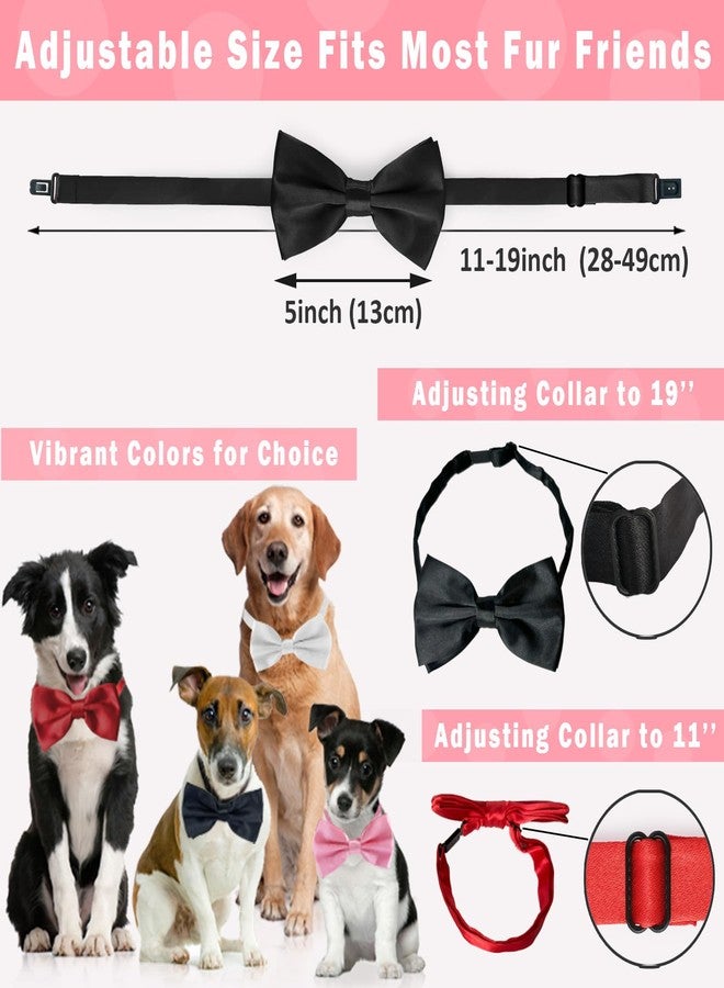 KOOLMOX Dog Bow Tie White, Formal Dog Bowtie with Adjustable Dog Collar for Medium and Large Dogs Cats Pets Wedding Christmas Birthday Party Holiday Homecoming Costumes, 1 Piece White - Image 2